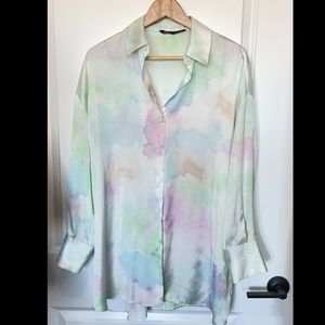 ZARA Tei Dye Blouse Size S
